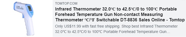 38% OFF para termômetro infravermelho de 32,0 ℃ a 42,5 ℃ / 0 a 100 ℃ pistola de temperatura portátil de testa