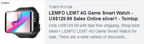 LEMFO LEMT 4G游戏智能手表可享受53％的折扣
